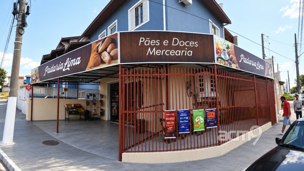 Placa em lona — Padaria Lima