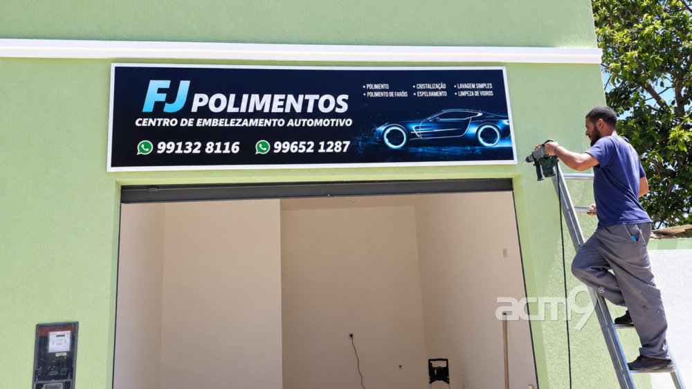 Placa em lona — FJ Polimentos