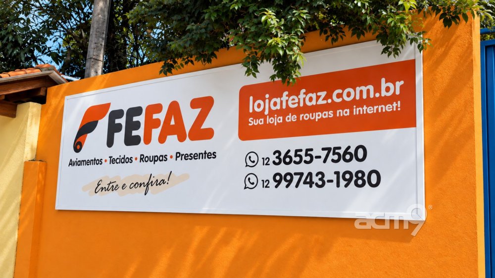 Placa em lona